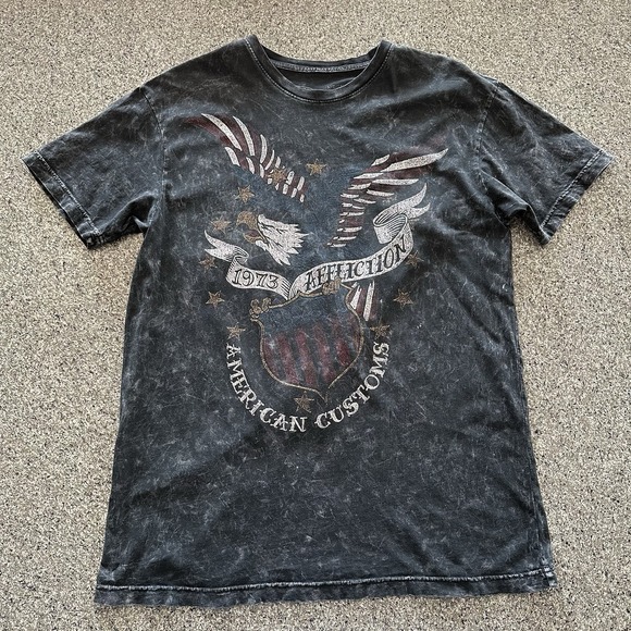 Affliction Shirt Mens M American Customs Eagle USA Flag Short Sleeve Medium - Picture 1 of 5